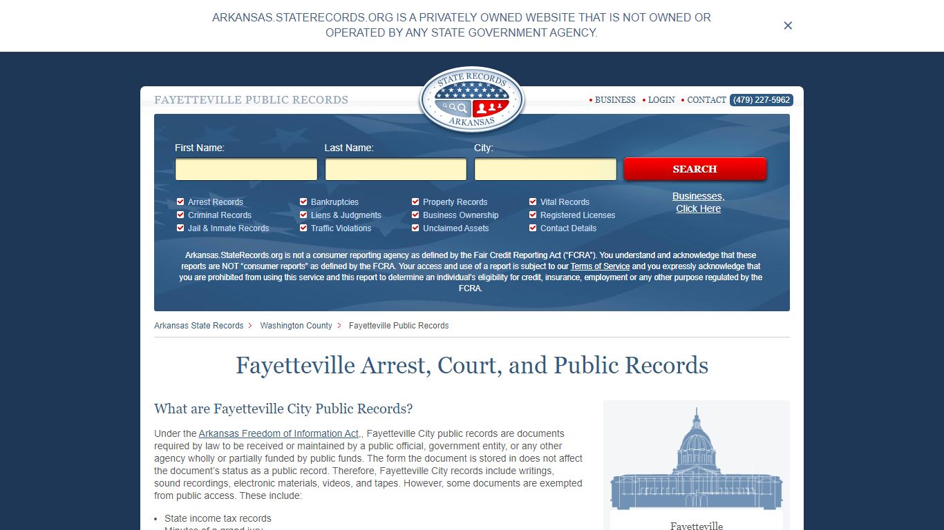 Fayetteville Arrest and Public Records | Arkansas.StateRecords.org