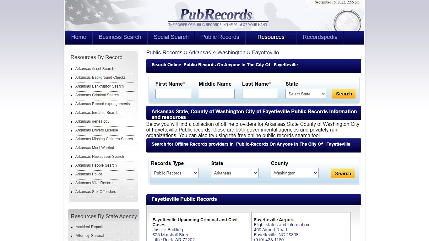 Fayetteville, Washington County, Arkansas Public Records